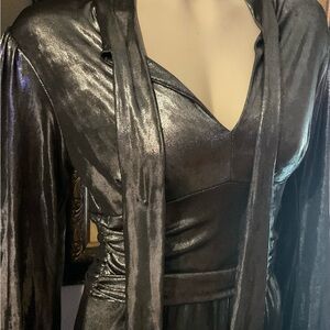 Elegant One Shoulder Metallic Dress